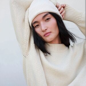 Mate the Label 100% Merino Ribbed Beanie - Bone